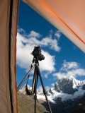 crw_8616 Eu-Jin's camera and tripod outside the tent in Mitococha. Taken by Serene Koh.
