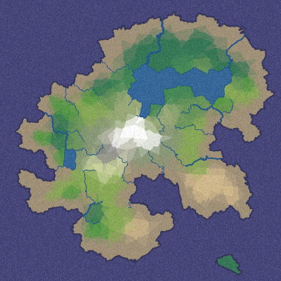 Map with noisy boundaries and noise texture