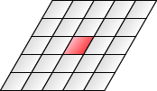 Rhombus grid, from shearing a square grid