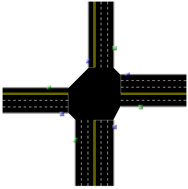 Screenshot of road intersection applet
