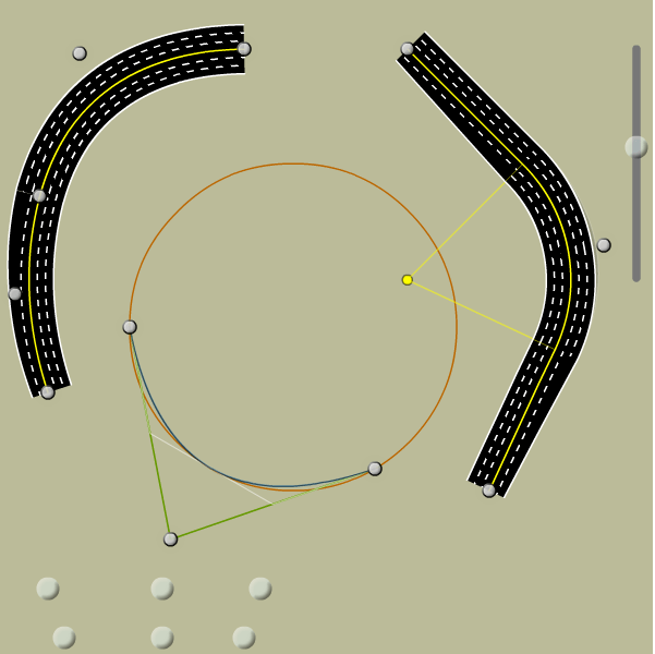 Screenshot of road curvature applet