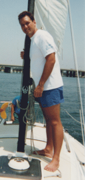 Craig on a sailboat