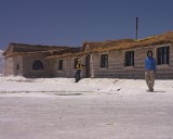 crw_3427 One of the defunct hotels on the Salar de Uyuni. It's built entirely of salt bricks and was closed because the lack of sanitation was contaminating the Salar.
