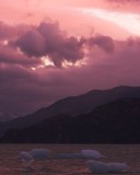 crw_3709 Icebergs in Lago Grey at sunset.