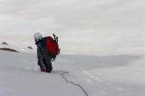shasta-casaval13 Paul checking out the avalanche from last night. It was quite prominent as we went up Casaval Ridge.