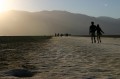 deathvalley18-n2 Serene and I walking on the salt flats towards the Badwater lake. Taken by Nancy.