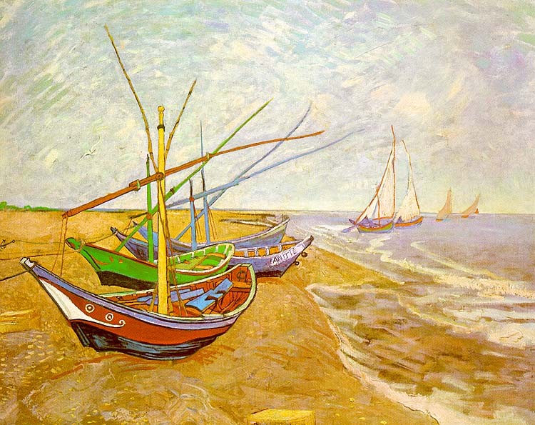 Van Gogh Fishing Boats On The Beach Oil On Canvas Rijksmuseum